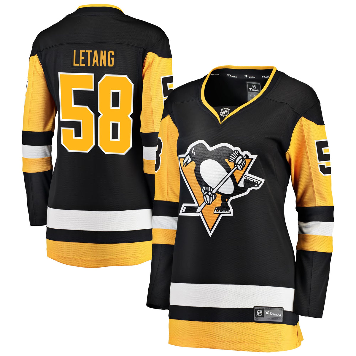 Women's Pittsburgh Penguins Kris Letang Fanatics Black Home Breakaway Jersey