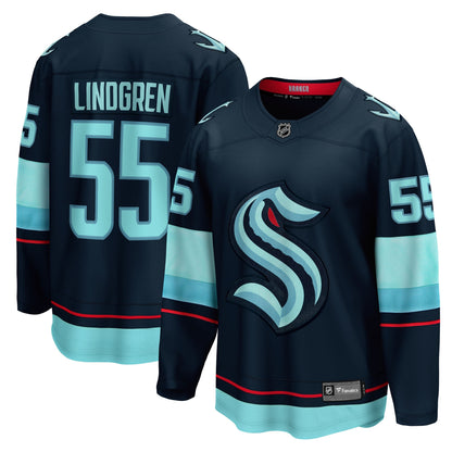 Men's Seattle Kraken Ryan Lindgren Fanatics Deep Sea Blue Home Breakaway Jersey