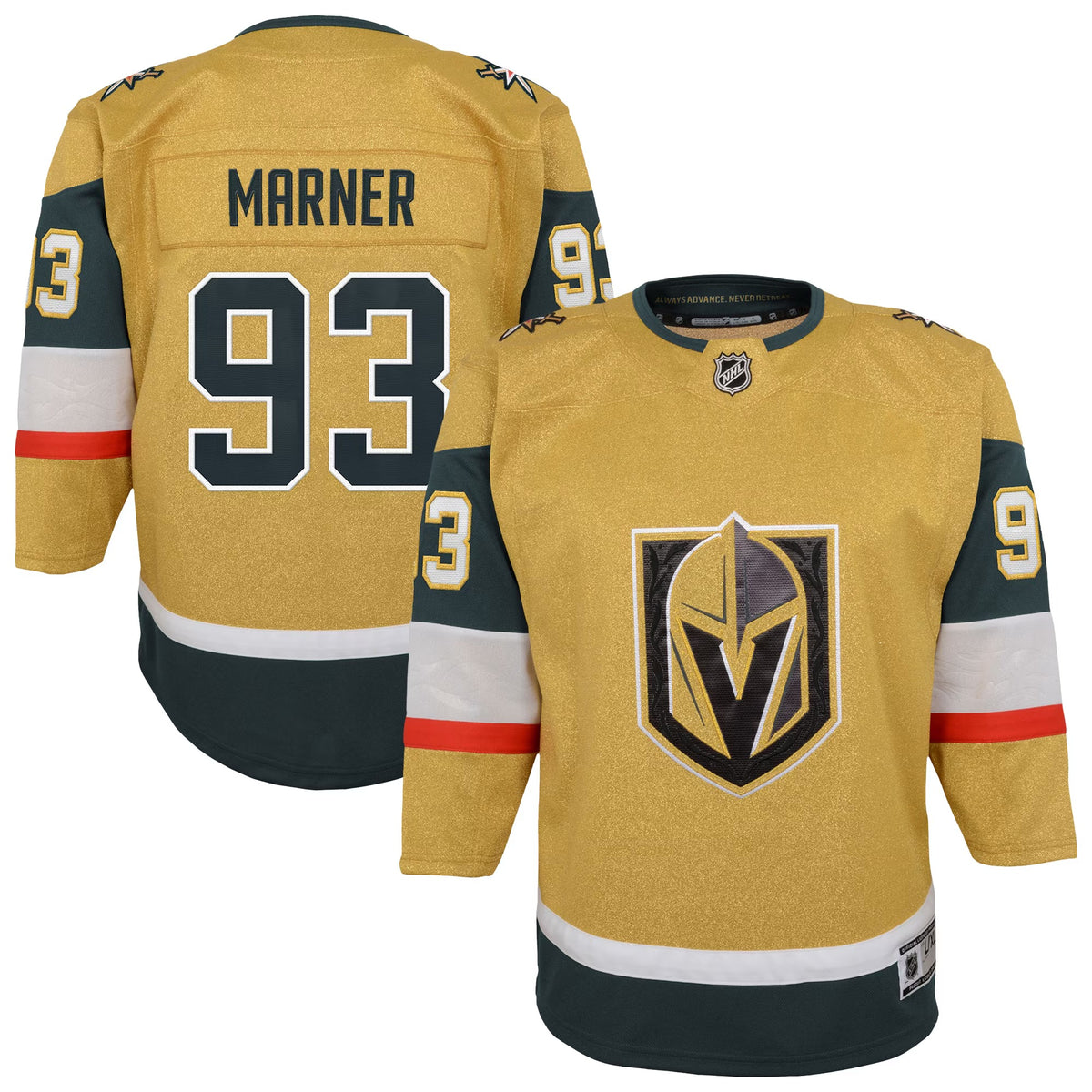 Youth Vegas Golden Knights Mitch Marner Outerstuff Gold Premier Player Jersey