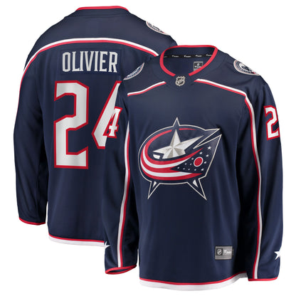 Men's Columbus Blue Jackets Mathieu Olivier Fanatics Navy Home Breakaway Jersey
