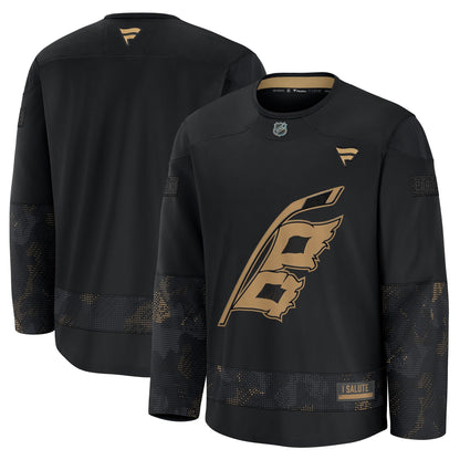 Men's Carolina Hurricanes Fanatics Black 2024 Military Appreciation Practice Jersey