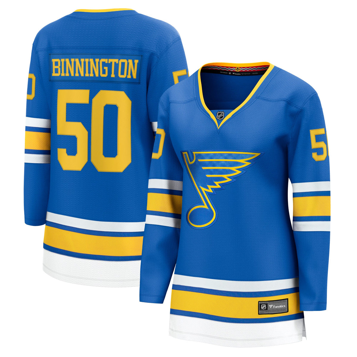 Women's St. Louis Blues Jordan Binnington Fanatics Blue Home Breakaway Player Jersey