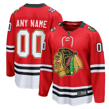Men's Chicago Blackhawks Fanatics Red Centennial Breakaway Custom Jersey