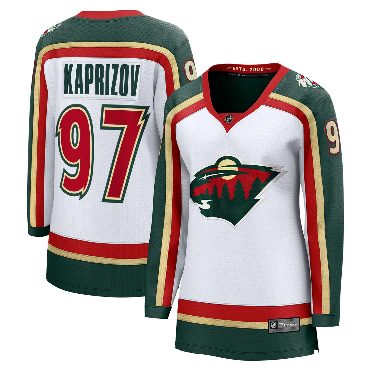 Women's Minnesota Wild Kirill Kaprizov Fanatics White 25th Anniversary Breakaway Player Jersey