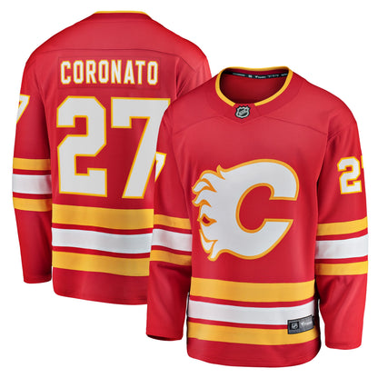 Men's Calgary Flames Matt Coronato Fanatics Red Home Breakaway Jersey