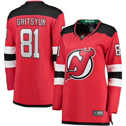 Women's New Jersey Devils Arseny Gritsyuk Fanatics Red Home Breakaway Jersey