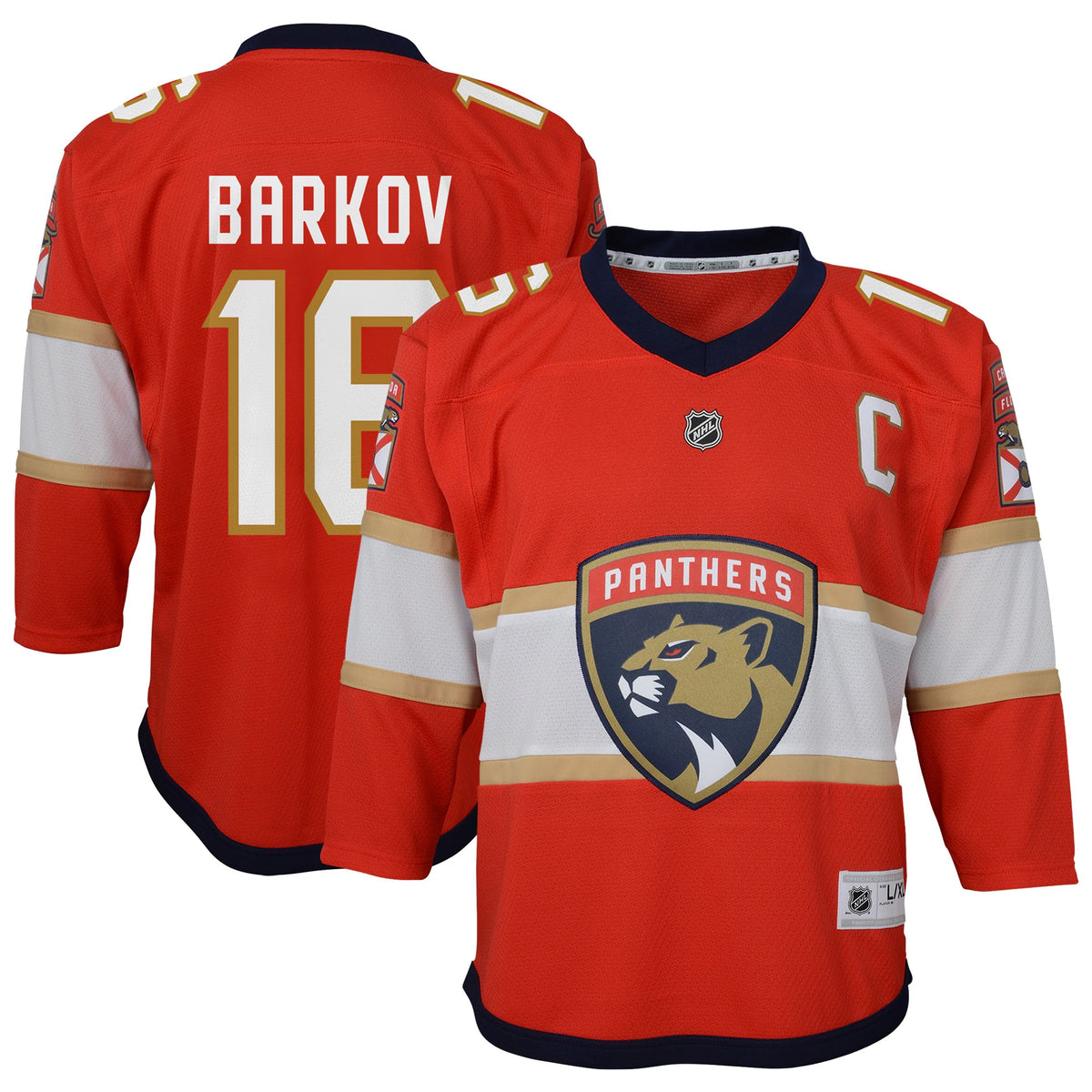 Youth Florida Panthers Aleksander Barkov Red Home Captain Replica Player Jersey
