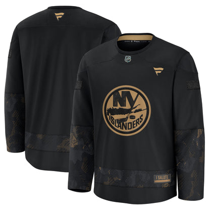 Men's New York Islanders Fanatics Black 2024 Military Appreciation Practice Jersey