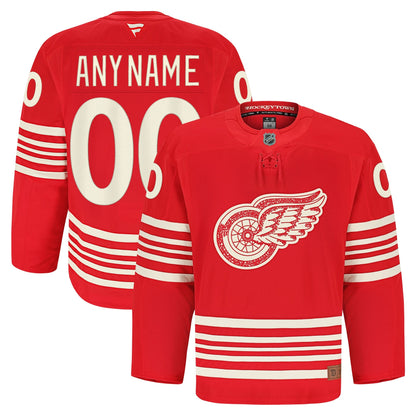Men's Detroit Red Wings Fanatics Red Anniversary Authentic Pro Custom Jersey