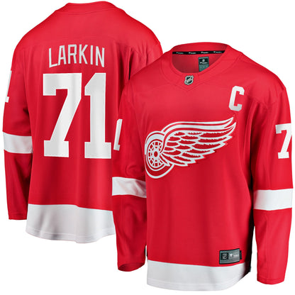 Men's Detroit Red Wings Dylan Larkin Fanatics Branded Red Captain Home Breakaway Jersey