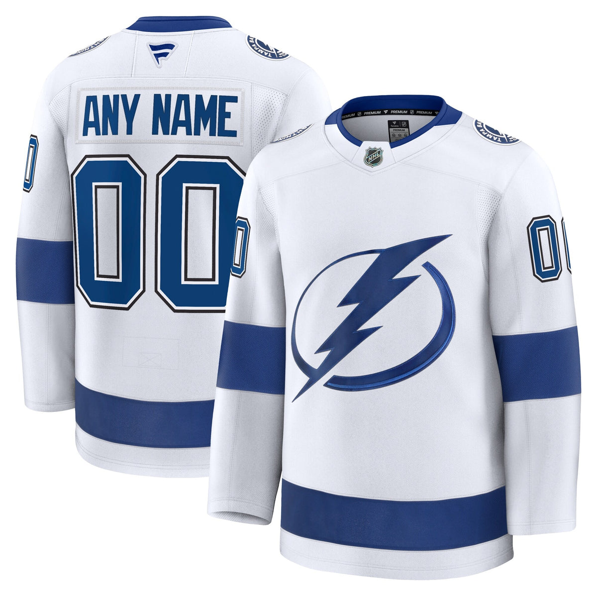 Men's Tampa Bay Lightning Fanatics White Away Premium Custom Jersey
