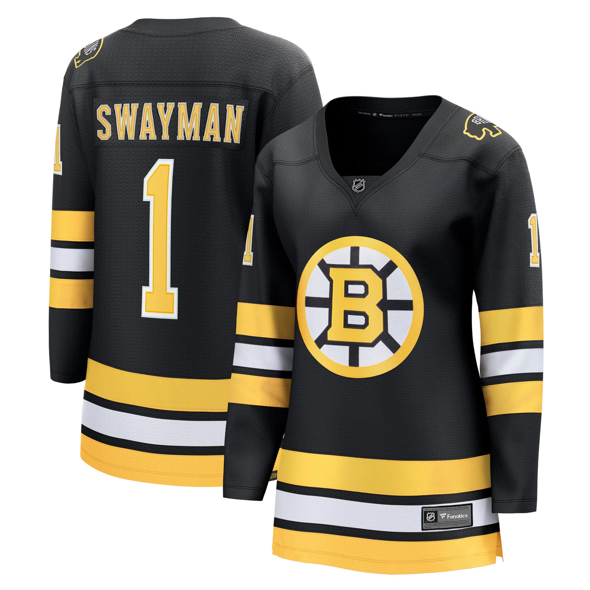 Women's Boston Bruins Jeremy Swayman Fanatics Black Home Breakaway Jersey