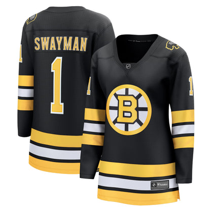Women's Boston Bruins Jeremy Swayman Fanatics Black Home Breakaway Jersey
