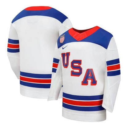 Youth USA Hockey Nike White 2026 Away Replica Jersey