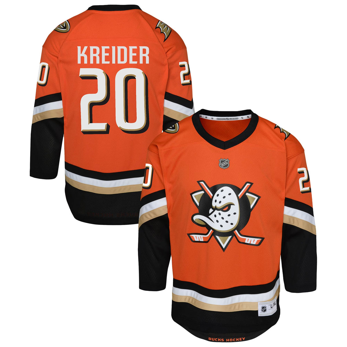 Youth Anaheim Ducks Chris Kreider Outerstuff Orange Home Replica Jersey