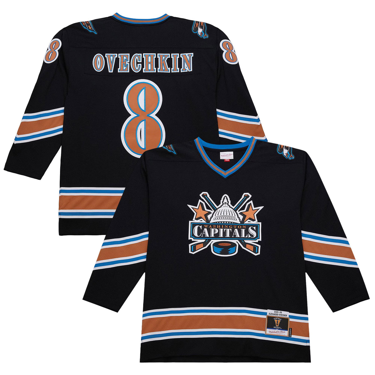 Men's Washington Capitals Alexander Ovechkin Mitchell & Ness Black 2005_06 Power Play Jersey (2)