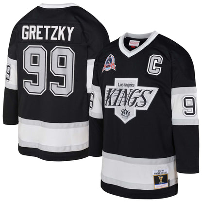 Youth Los Angeles Kings Wayne Gretzky Mitchell & Ness Black 1992_93 Captain Patch Power Play Player Jersey