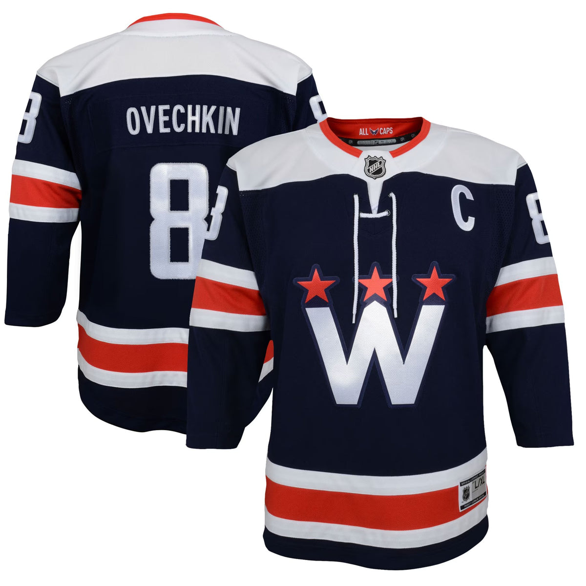 Youth Washington Capitals Alexander Ovechkin Navy 2020_21 Alternate Premier Player Jersey
