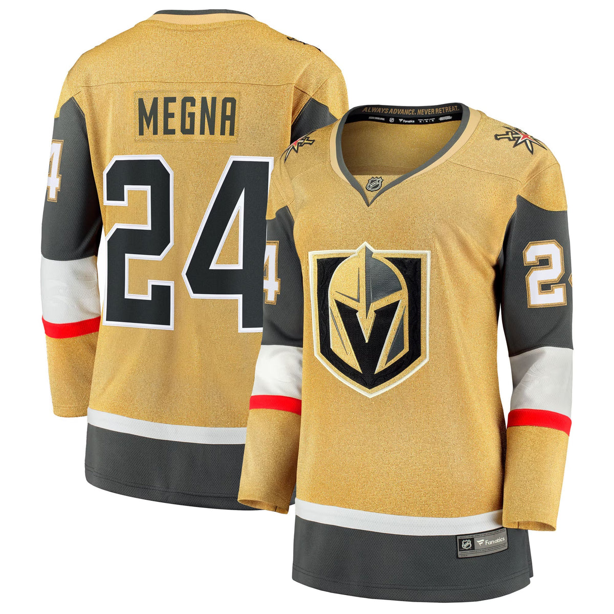 Women's Vegas Golden Knights Jaycob Megna Fanatics Gold Home Breakaway Jersey