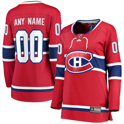 Women's Montreal Canadiens Fanatics Red Home Breakaway Custom Jersey
