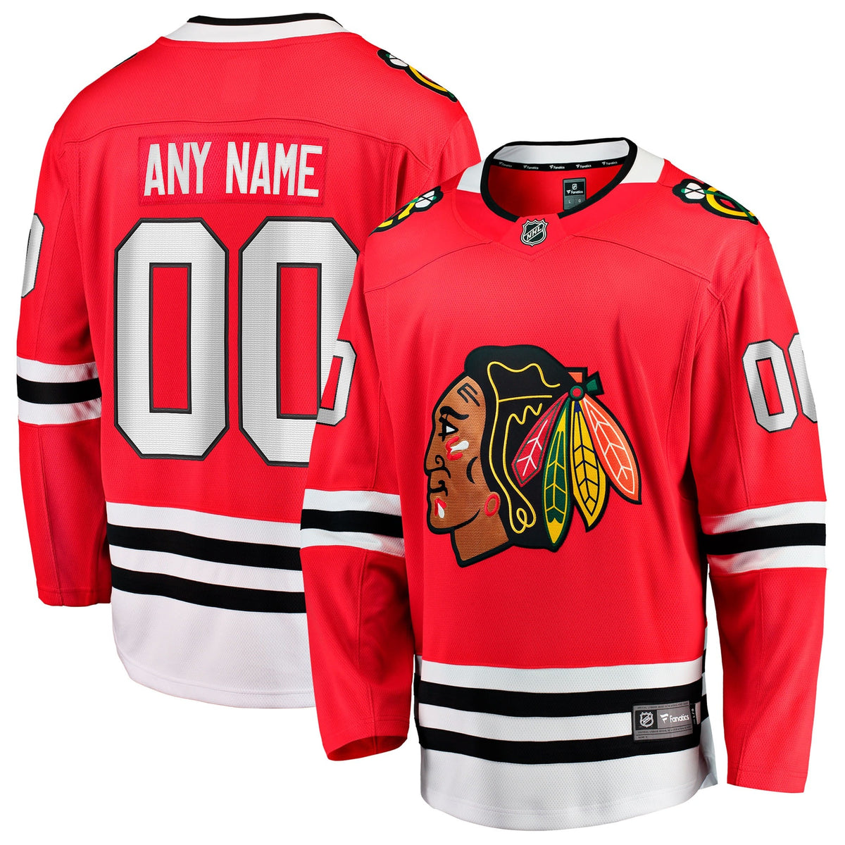 Men's Chicago Blackhawks Fanatics Red Home Breakaway Custom Jersey