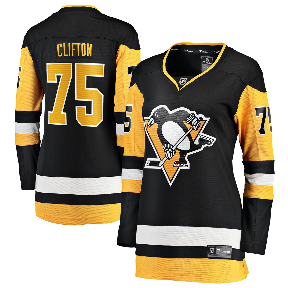 Women's Pittsburgh Penguins Connor Clifton Fanatics Black Home Breakaway Jersey