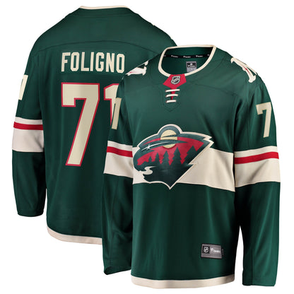 Men's Minnesota Wild Nick Foligno Fanatics Green Home Breakaway Jersey
