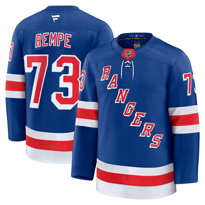 Men's New York Rangers Matt Rempe Fanatics Blue Home Premium Jersey