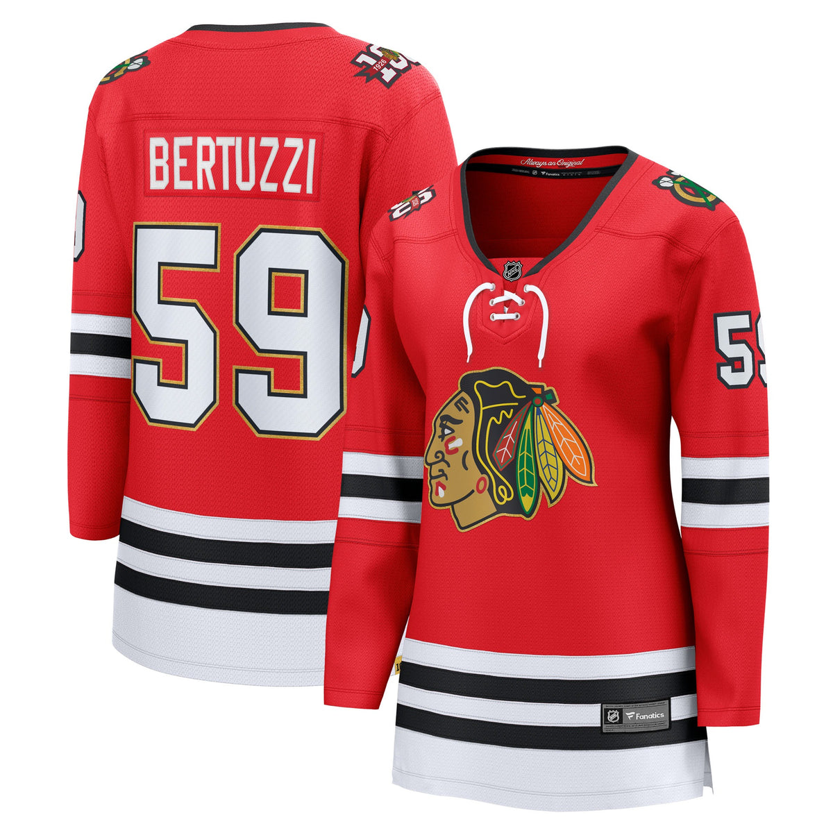 Women's Chicago Blackhawks Tyler Bertuzzi Fanatics Red Centennial Breakaway Player Jersey