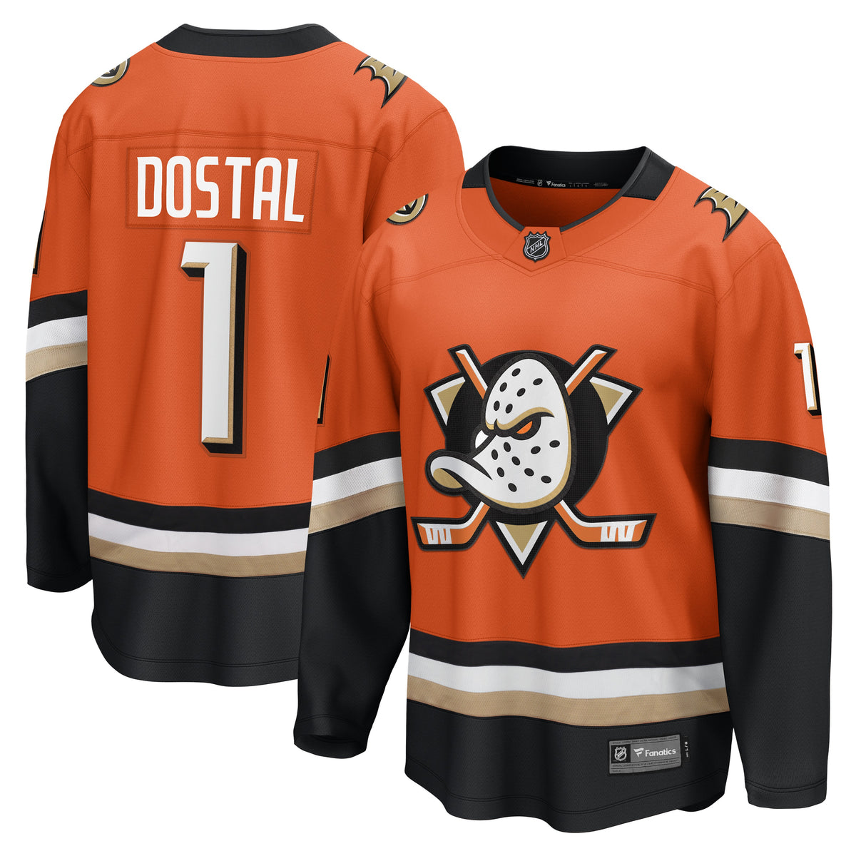Men's Anaheim Ducks Lukas Dostal Fanatics Orange Home Breakaway Jersey