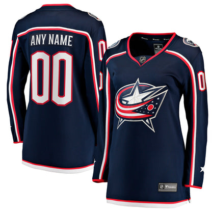 Women's Columbus Blue Jackets Fanatics Navy Home Breakaway Custom Jersey