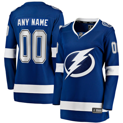 Women's Tampa Bay Lightning Fanatics Blue Home Breakaway Custom Jersey