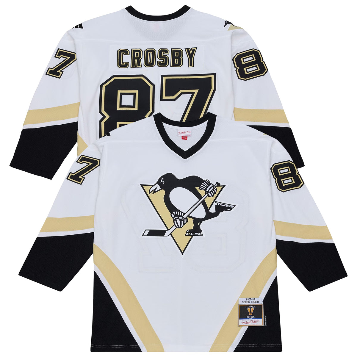 Men's Pittsburgh Penguins Sidney Crosby Mitchell & Ness White 2005 Power Play Jersey