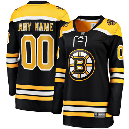 Women's Boston Bruins Fanatics Black Home Breakaway Custom Jersey