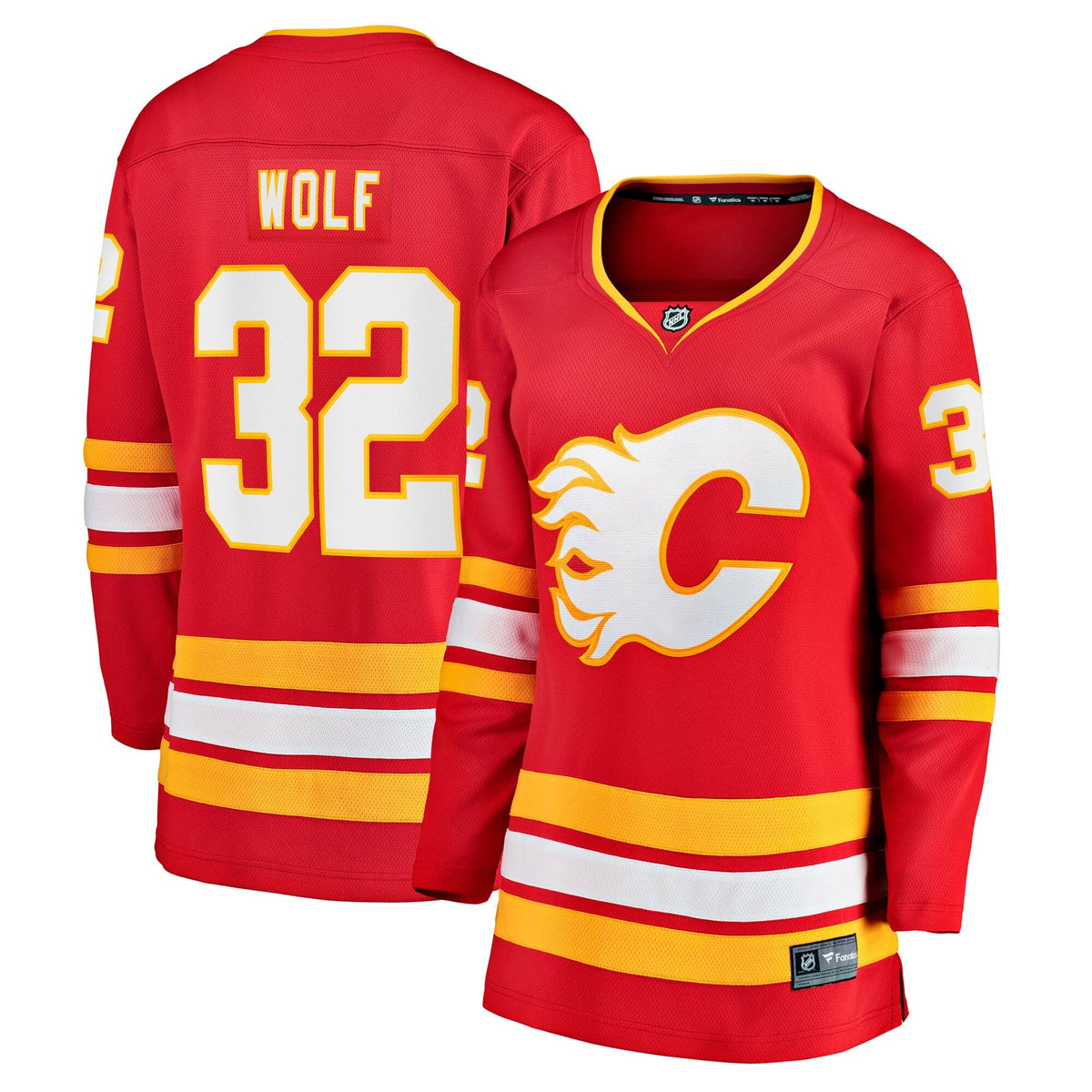 Women's Calgary Flames Dustin Wolf Fanatics Red Home Breakaway Jersey