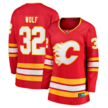 Women's Calgary Flames Dustin Wolf Fanatics Red Home Breakaway Jersey