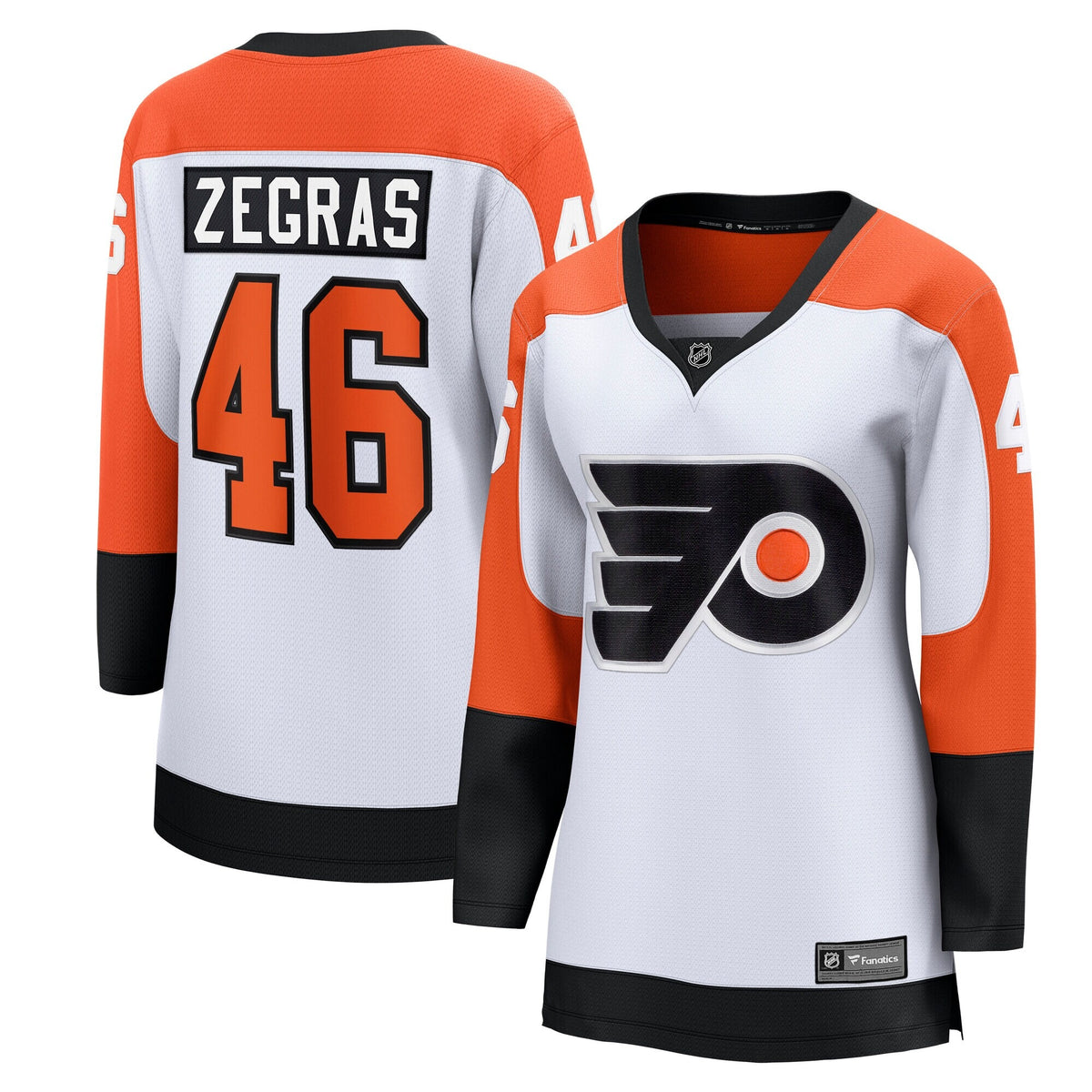 Women's Philadelphia Flyers Trevor Zegras Fanatics White Breakaway Jersey