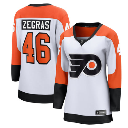 Women's Philadelphia Flyers Trevor Zegras Fanatics White Breakaway Jersey