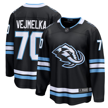 Men's Utah Mammoth Karel Vejmelka Fanatics Black Home Breakaway Jersey