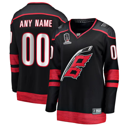 Women's Carolina Hurricanes Fanatics Black 2026 Stanley Cup Champions Home Breakaway Custom Jersey
