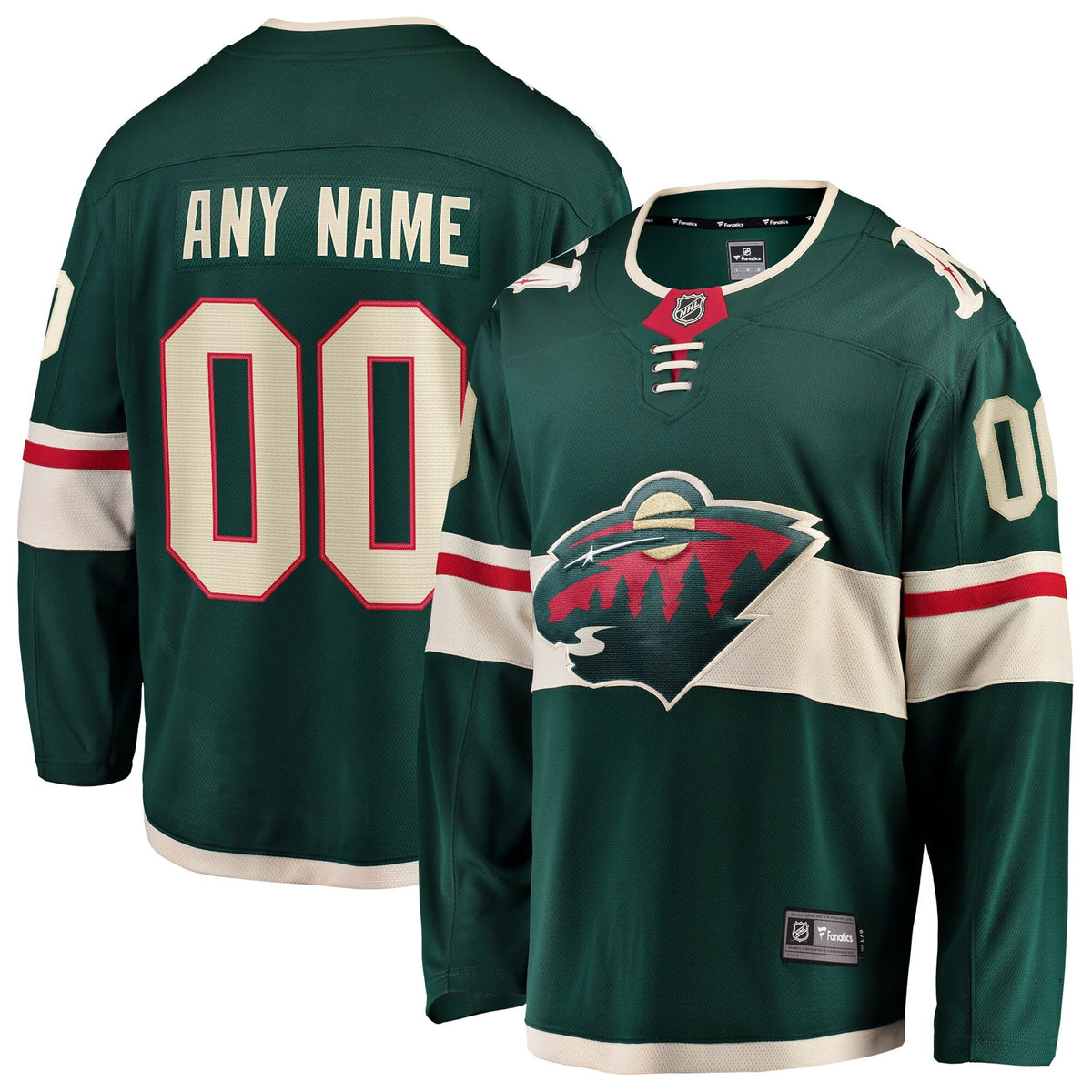 Men's Minnesota Wild Fanatics Green Home Breakaway Custom Jersey