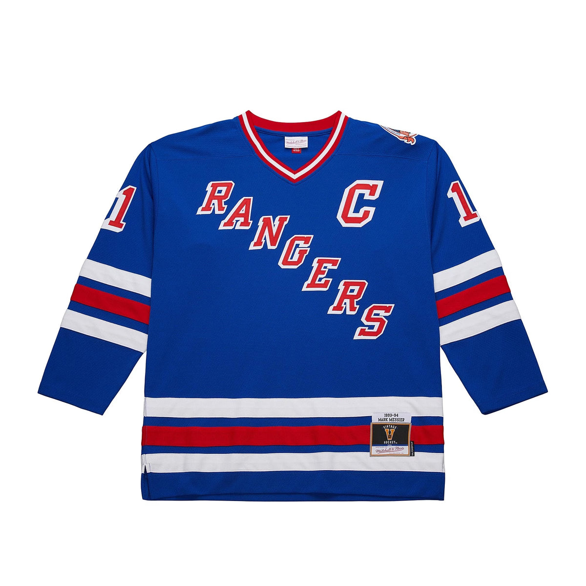 Men's New York Rangers Mark Messier Mitchell & Ness Blue Big & Tall 1993_94 Blue Line 2.0 Jersey