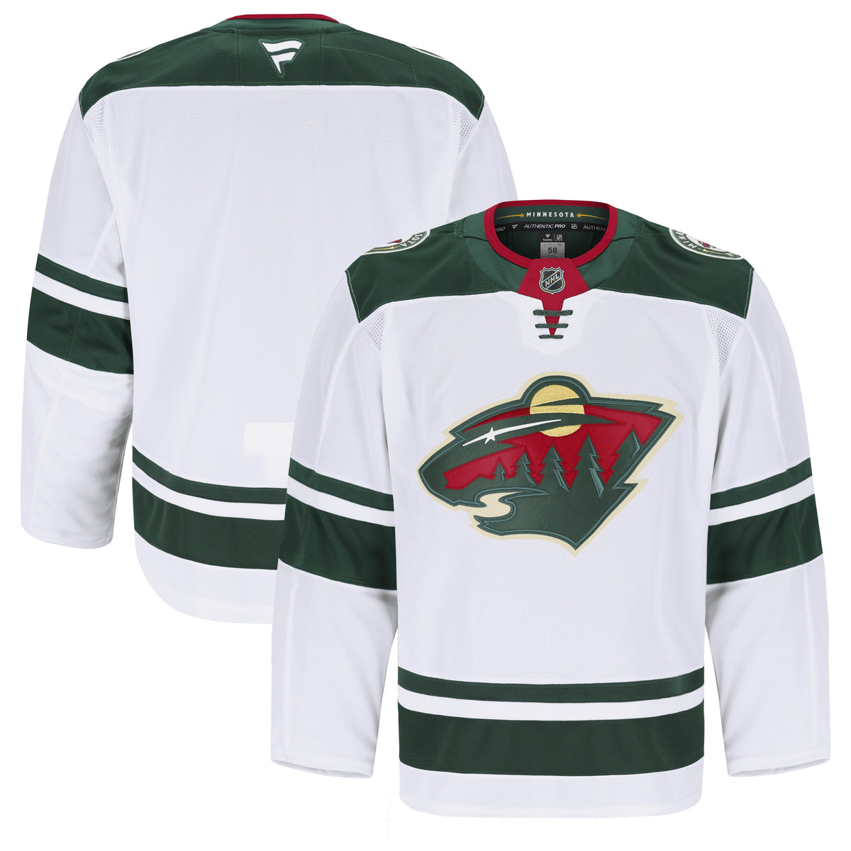 Men's Minnesota Wild Fanatics White Away Authentic Pro Jersey