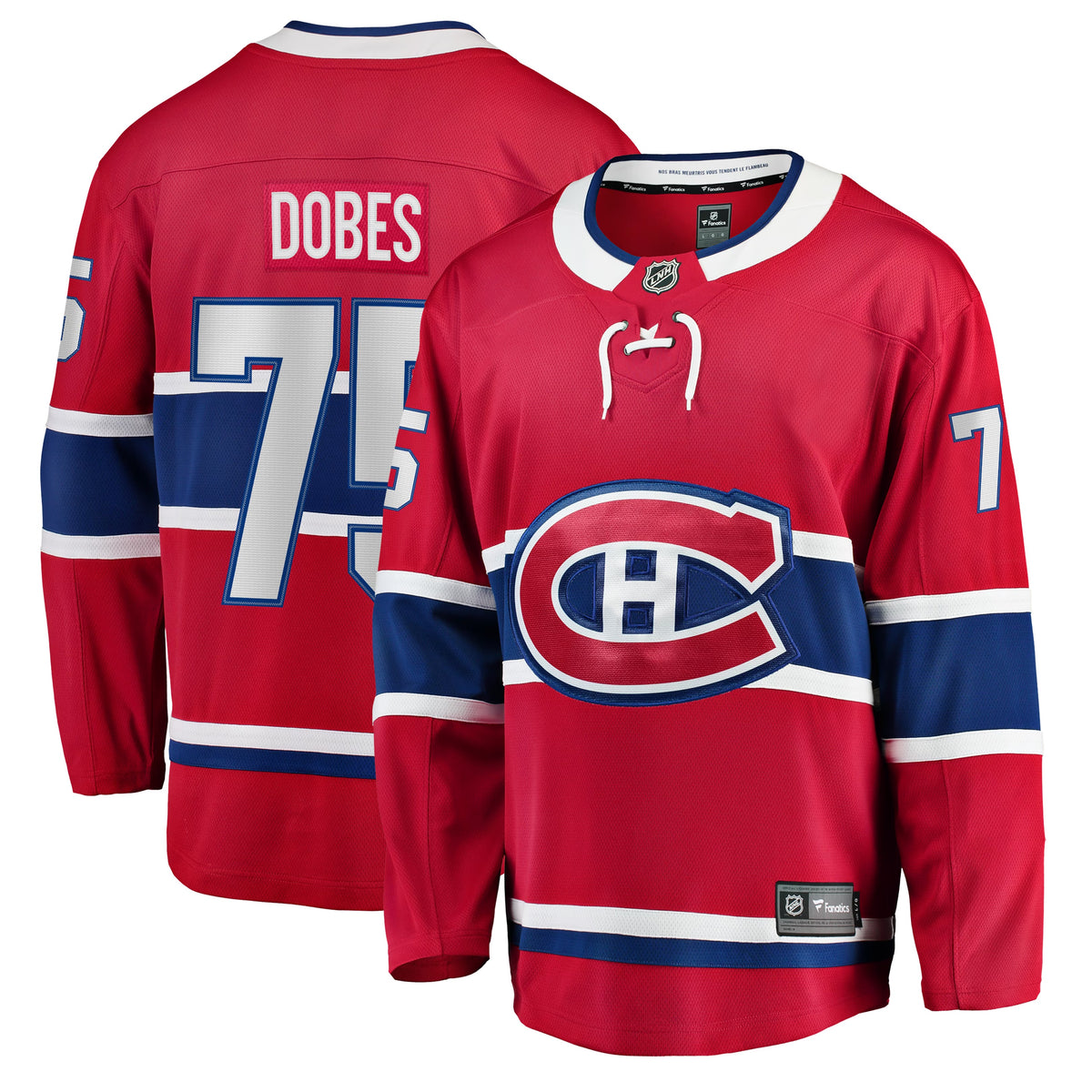 Men's Montreal Canadiens Jakub Dobes Fanatics Red Home Breakaway Jersey