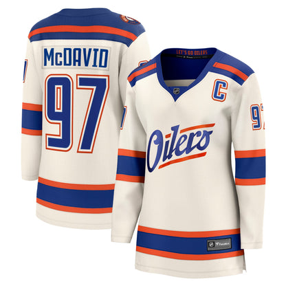 Women's Edmonton Oilers Connor McDavid Fanatics Light Beige Alternate Breakaway Jersey