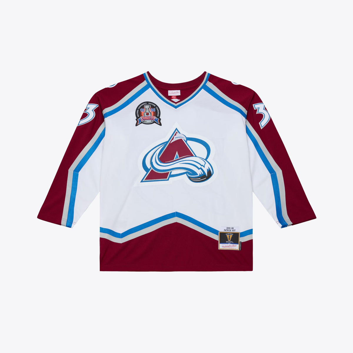 Men's Colorado Avalanche Patrick Roy Mitchell & Ness White 1995 Power Play Jersey