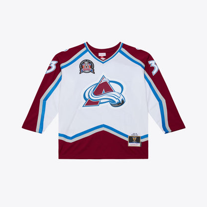 Men's Colorado Avalanche Patrick Roy Mitchell & Ness White 1995 Power Play Jersey
