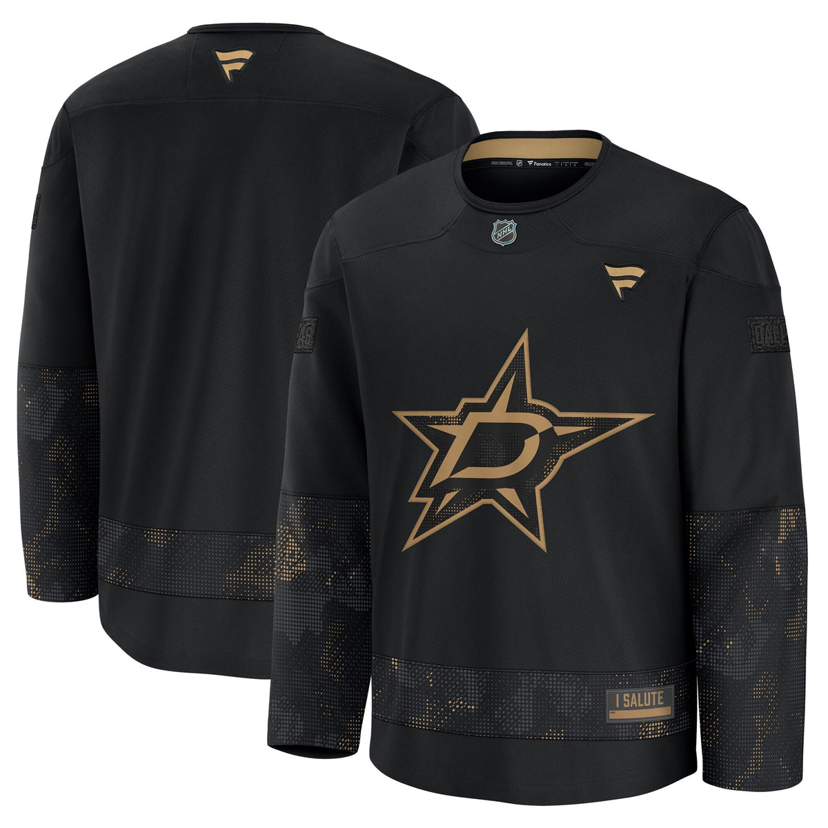 Men's Dallas Stars Fanatics Black 2024 Military Appreciation Practice Jersey