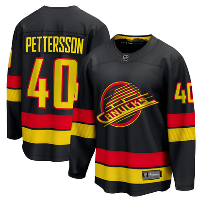 Men's Vancouver Canucks Elias Pettersson Fanatics Black Breakaway Jersey
