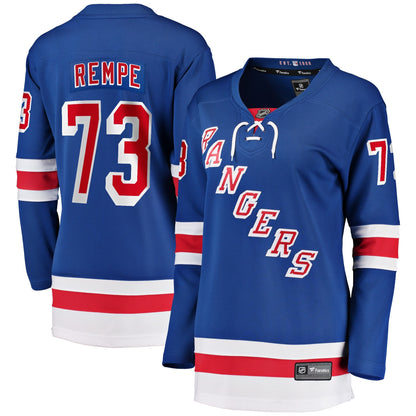 Women's New York Rangers Matt Rempe Fanatics Blue Home Breakaway Jersey